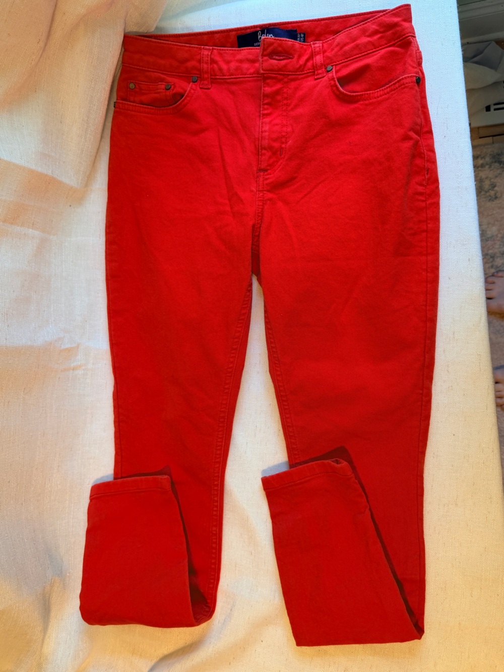 Boden The Soho Skinny Jeans Red Mid Rise Stretch US 4R UK 8R